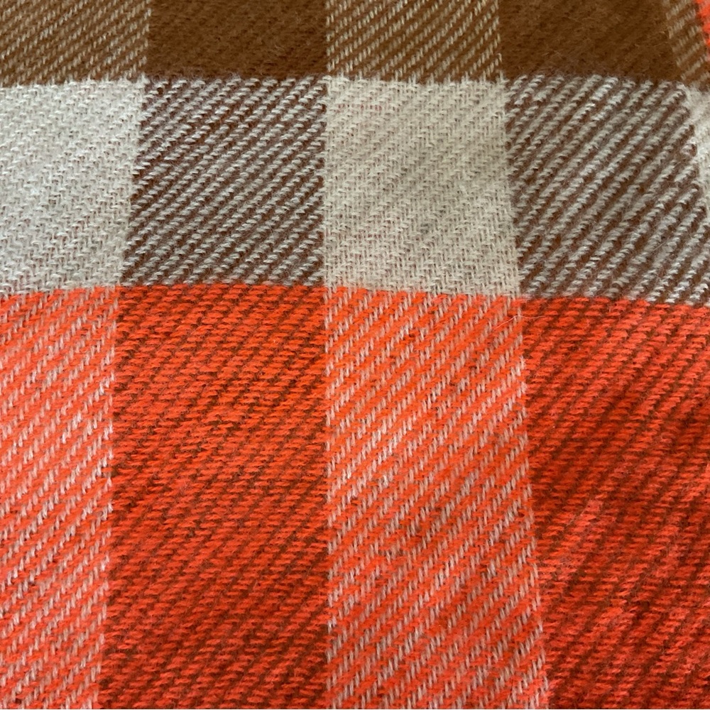 Anthropologie Checked Scarf in Pink, Orange & Brown - Picture 4 of 9